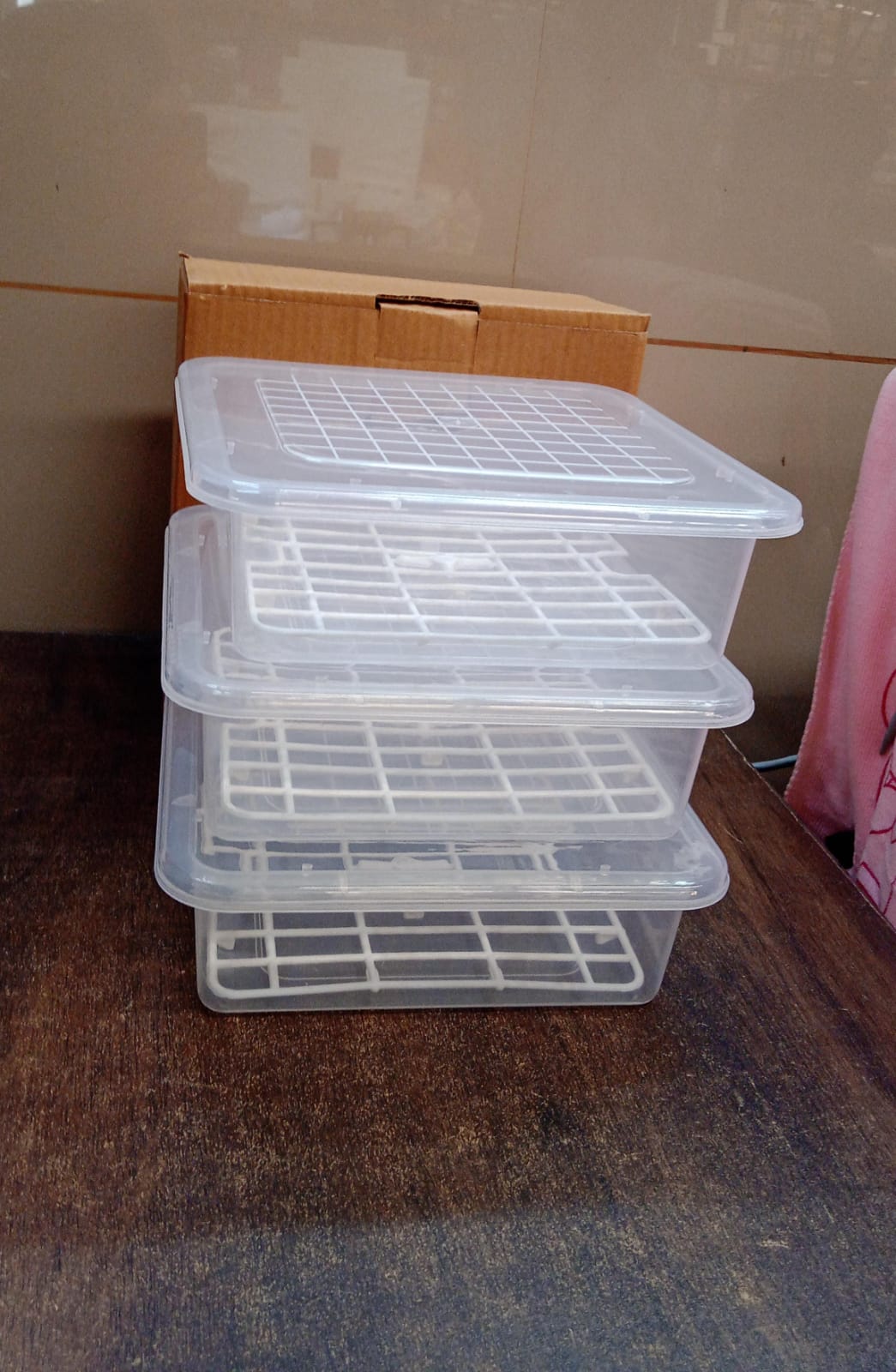 Plastic Food Storage Containers With Removable Drain Tray And Lid (3 Pcs Set) Plastic Food Storage Containers With Removable Drain Tray And Lid (3 Pcs Set)